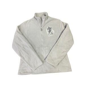 Bradford Exchange Wolf Fleece Jacket Medium Gray Spirit of the Wild Zip Up